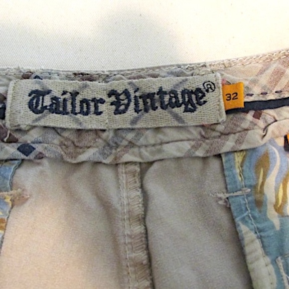 Tailor Vintage Khaki Cotton Shorts, Size 32 - Picture 4 of 5